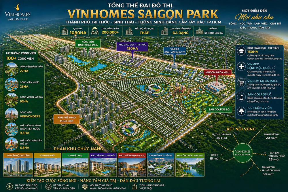 Mặt bằng Vinhomes Saigon Park được quy hoạch bài bản