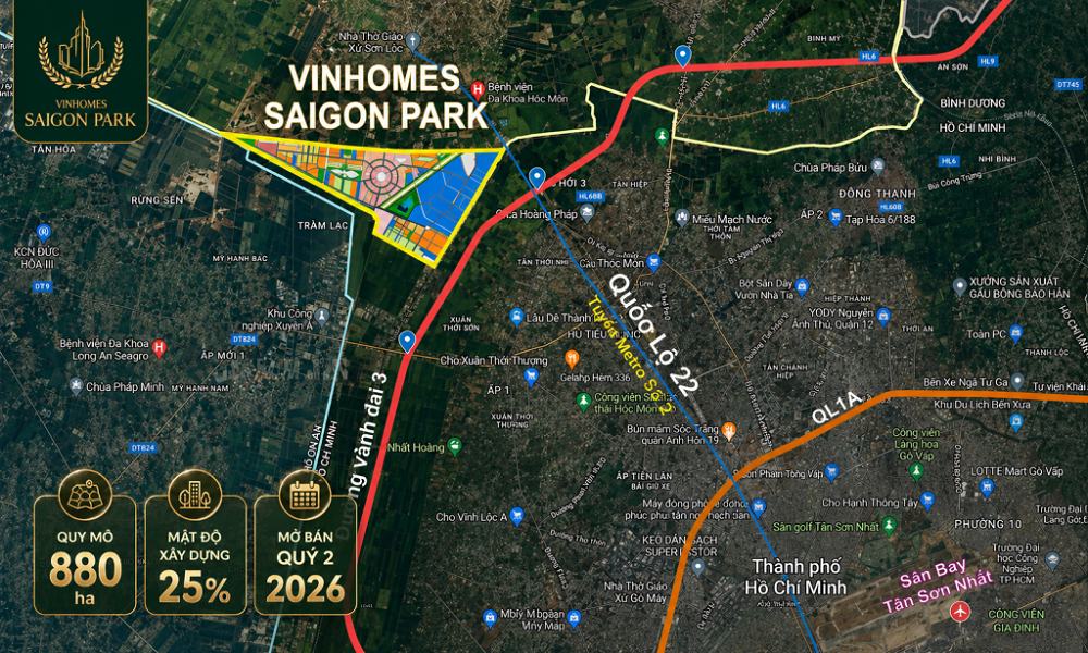 Vị trí Vinhomes Saigon Park trên bản đồ